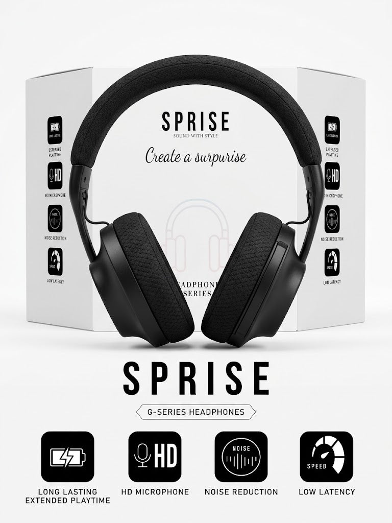 SPRISE Wireless Gaming & Music Headphones