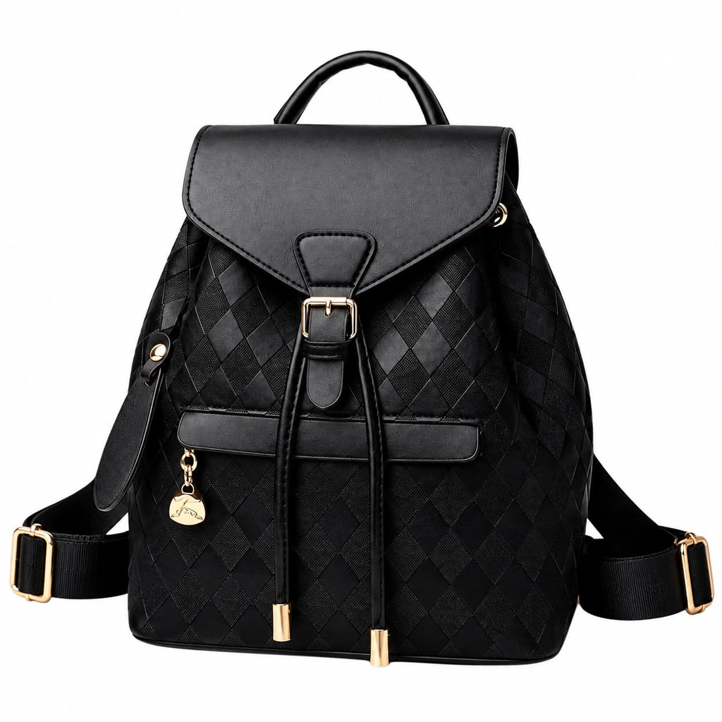 Elegant Women’s Quilted PU Leather Backpack & Shoulder Bag