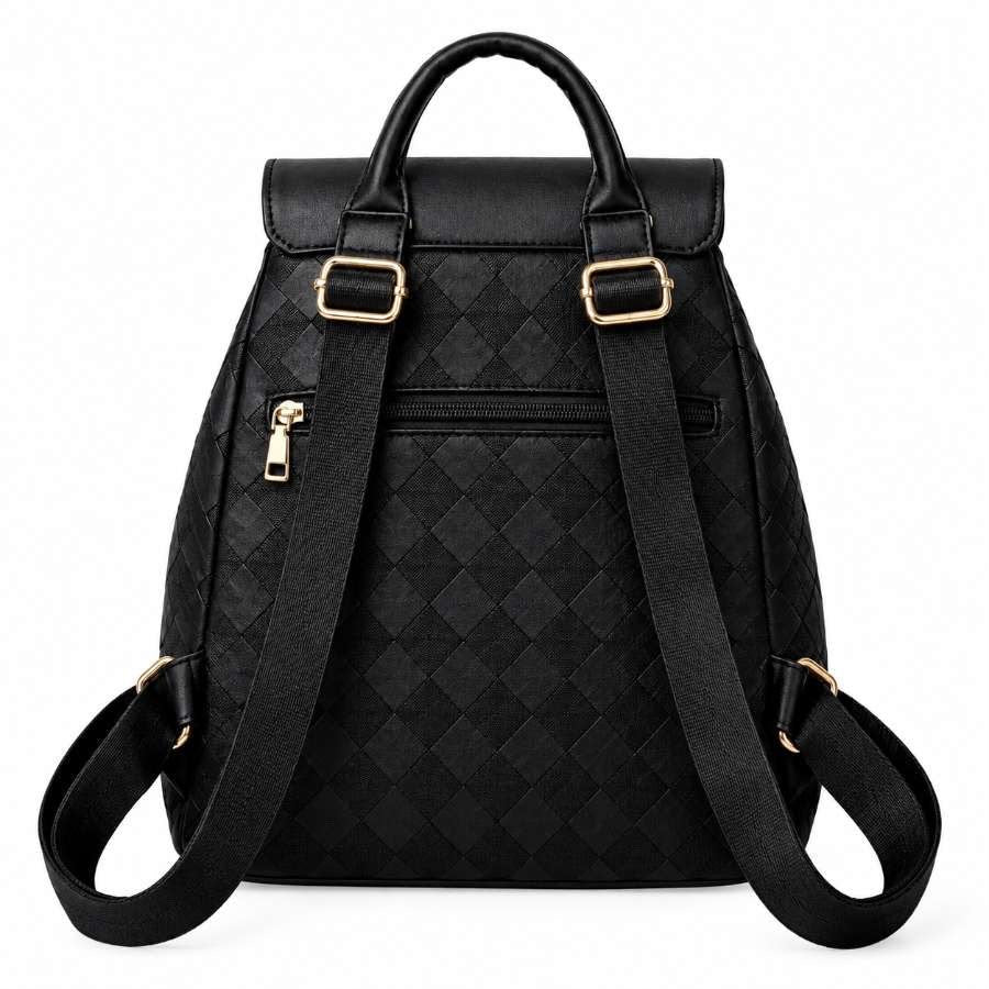 Elegant Women’s Quilted PU Leather Backpack & Shoulder Bag